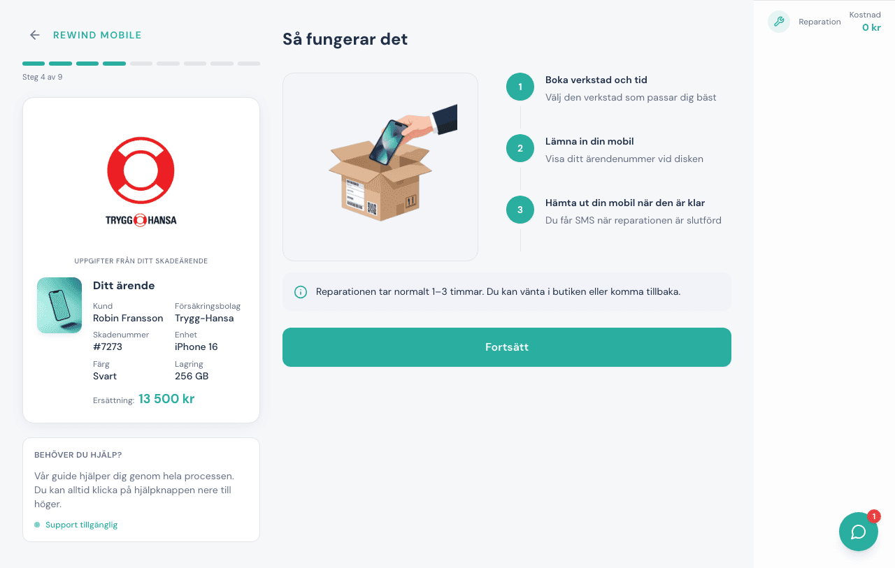 Rewind Mobile — hur reparationen fungerar